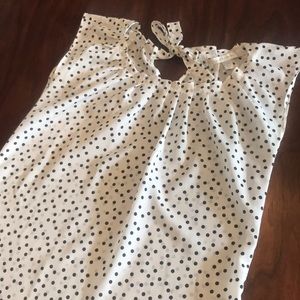 Lauren Conrad white/black polka dot blouse